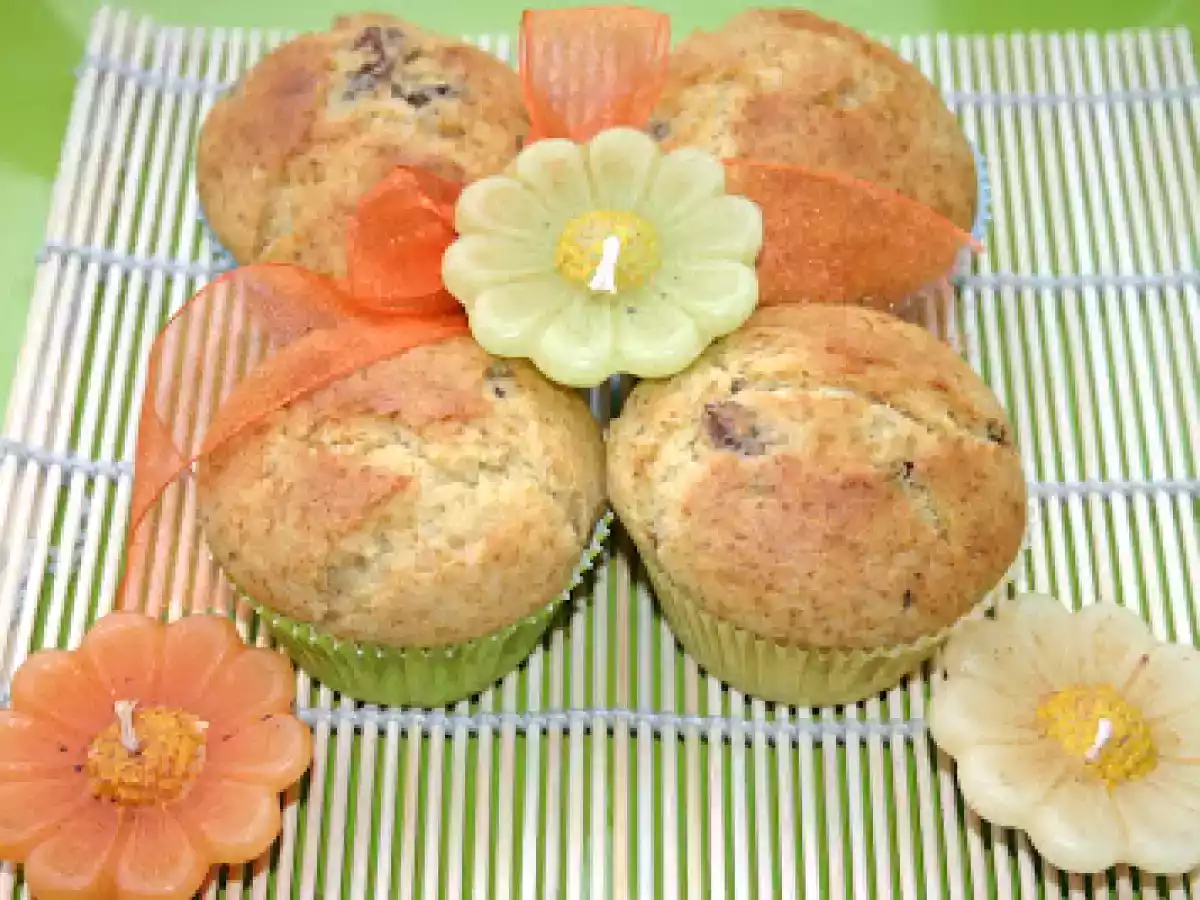 Magdalenas integrales de plátano.