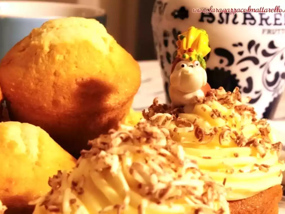 Magdalenas Kinder con cobertura de mascarpone