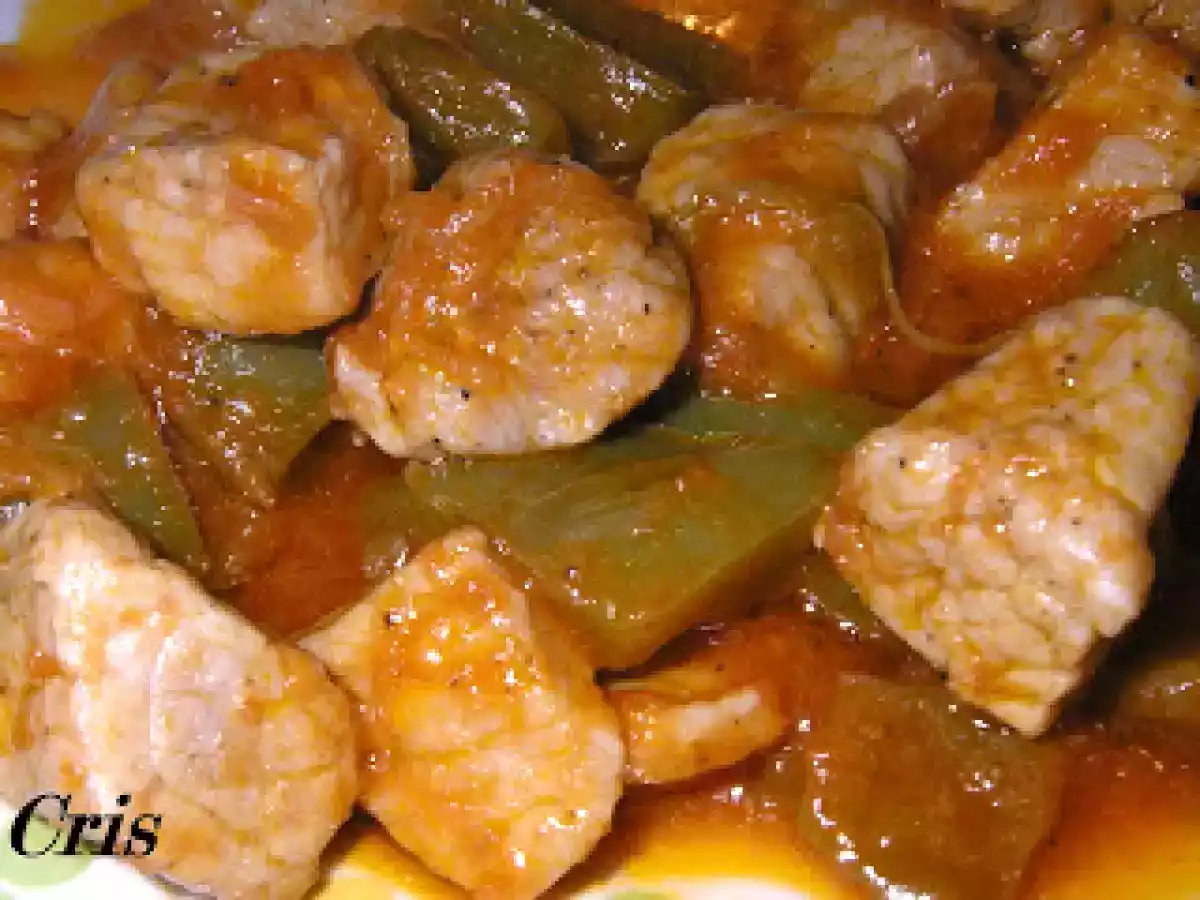 Magra con tomate y pimiento verde