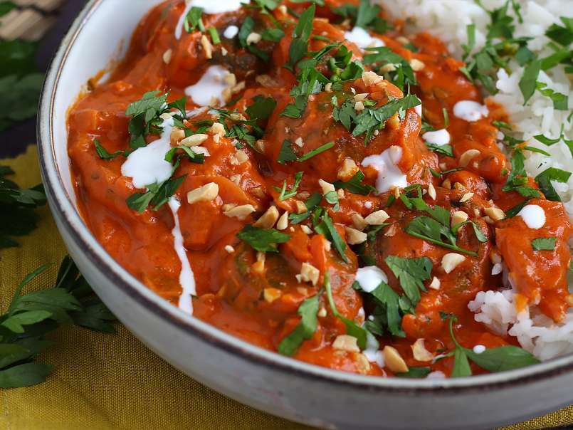 Malai Kofta vegano: albóndigas de garbanzo con salsa de tomate