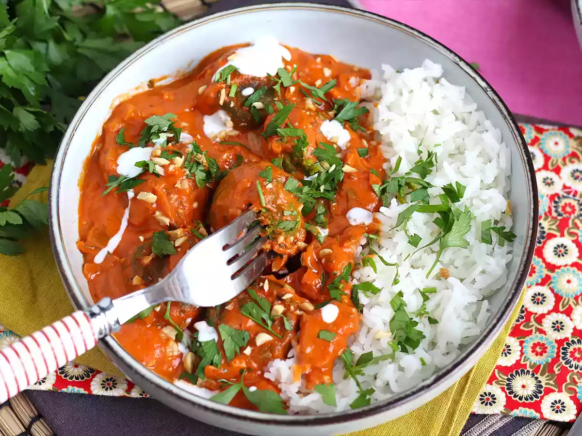 Malai Kofta vegano: albóndigas de garbanzo con salsa de tomate - foto 4