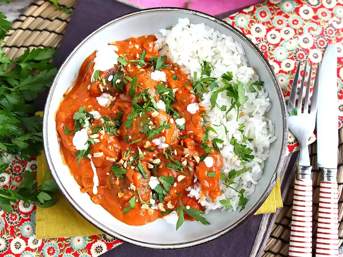 Malai Kofta vegano: albóndigas de garbanzo con salsa de tomate - foto 5