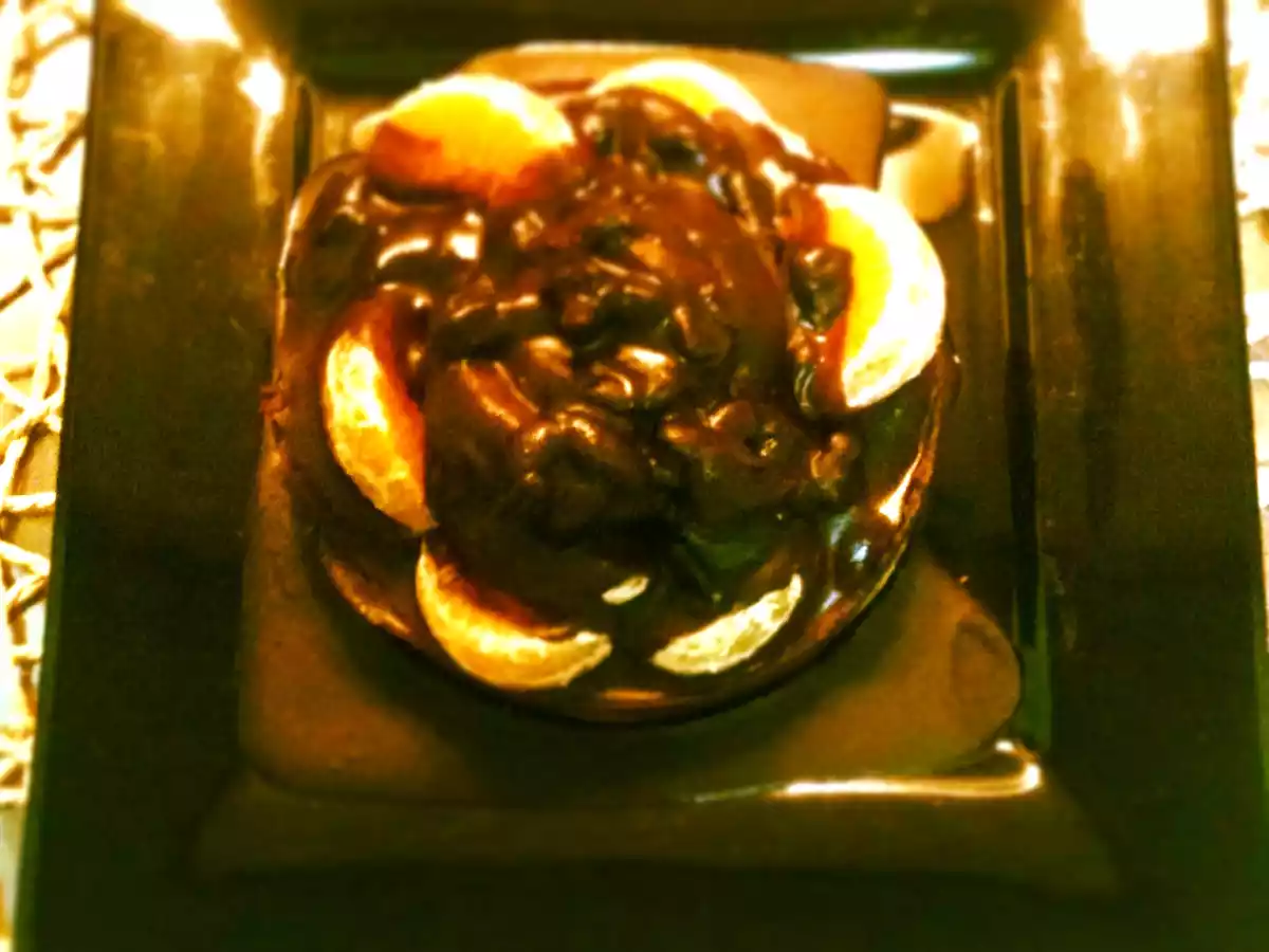 Mandarinas al chocolate fondant