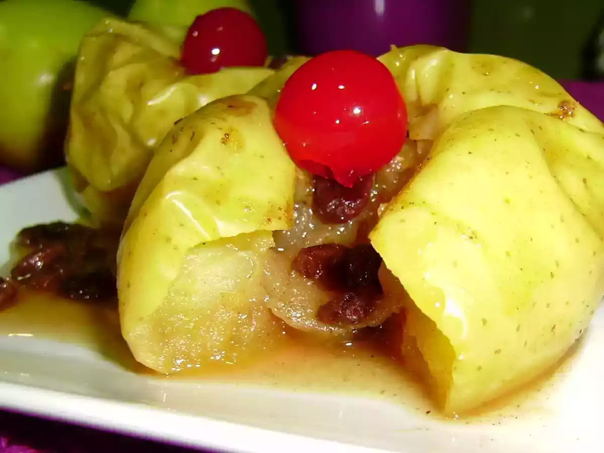 Manzanas asadas al microondas