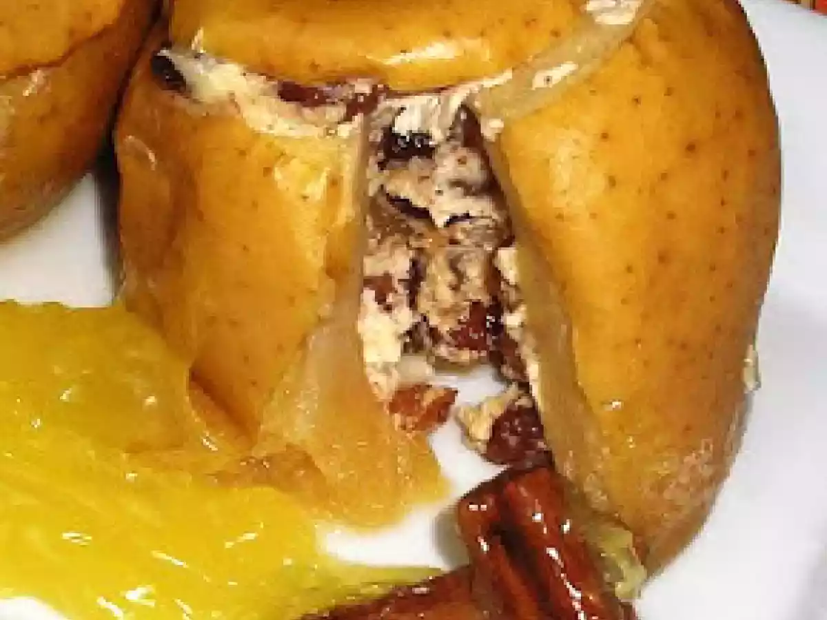 MANZANAS RELLENAS, ASADAS CON CREMA DE NARANJA. Empezamos con la concatenación.