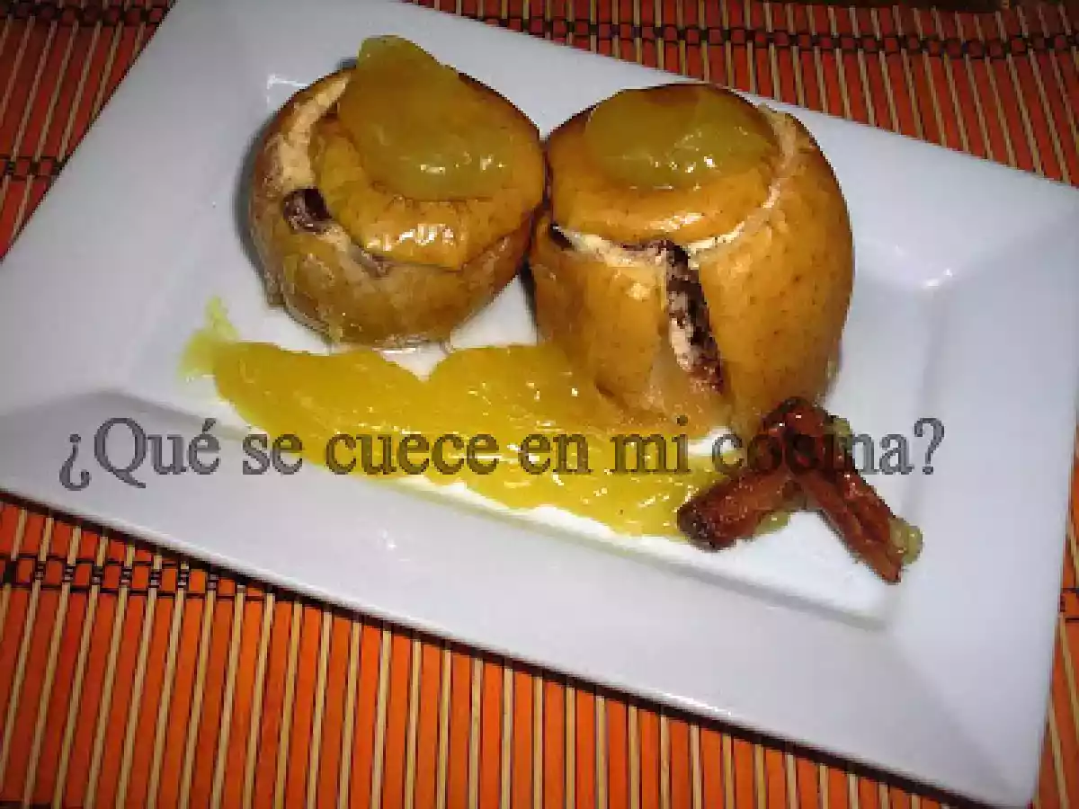 MANZANAS RELLENAS, ASADAS CON CREMA DE NARANJA. Empezamos con la concatenación. - foto 2
