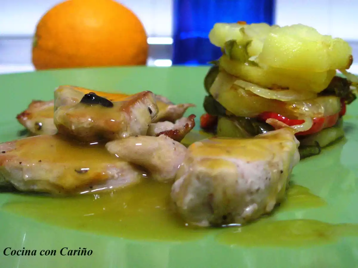 Medallones de solomillo con salsa de naranja
