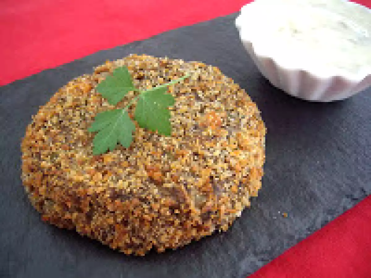 Medallones de verduras con morcilla de arroz (Morcilla de Burgos)
