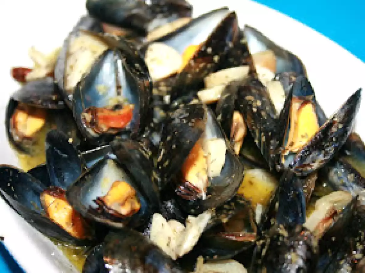 Mejillones franceses al Albariño