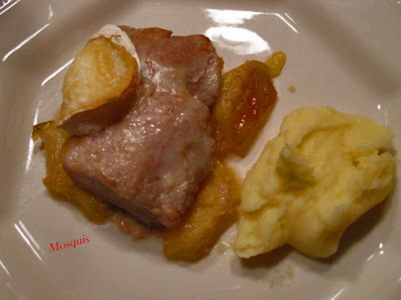 Menú de Navidad: Lomo de cerdo ibérico con queso sobre manzanas caramelizadas, foto 2