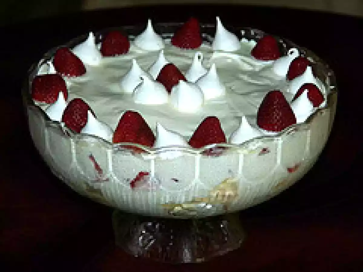 Merengón de guanábana, o fresas o melocotones