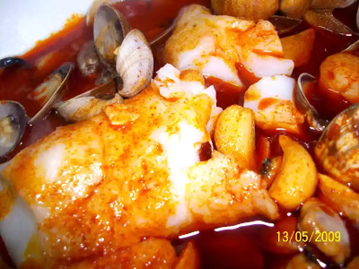 Merluza a la gallega con almejas - foto 2