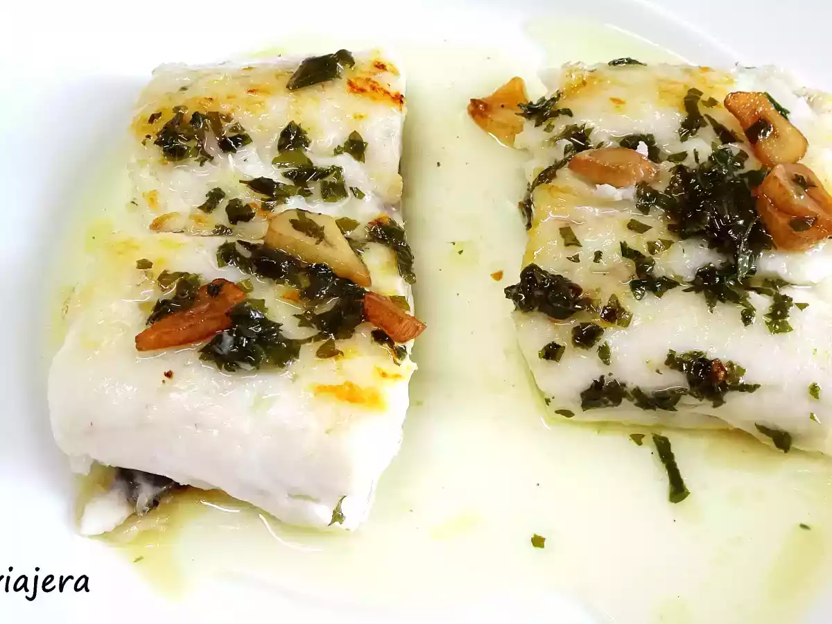 Merluza a la plancha al orio