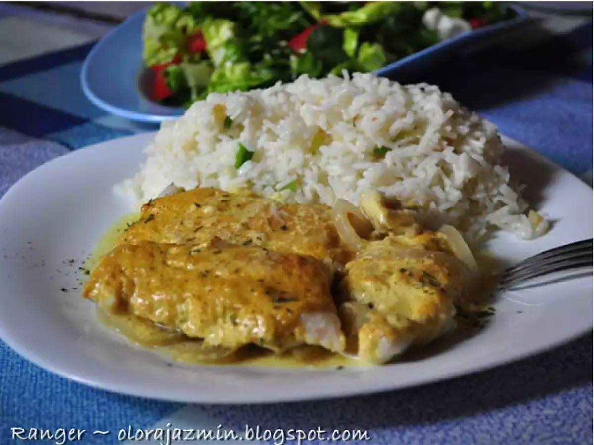 Merluza con salsa de curry (y premio)