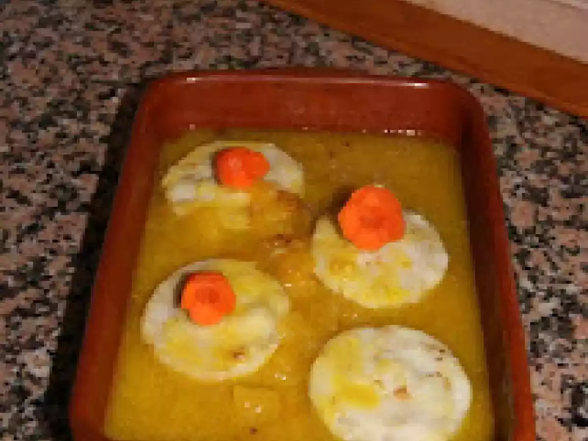 Merluza en salsa de naranja y mango