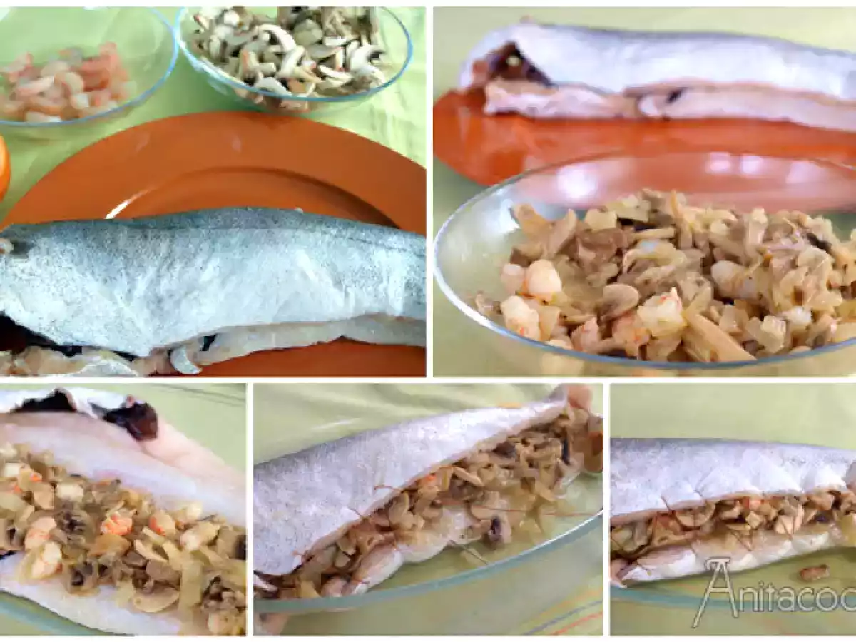 Merluza rellena de setas y gambas - foto 3