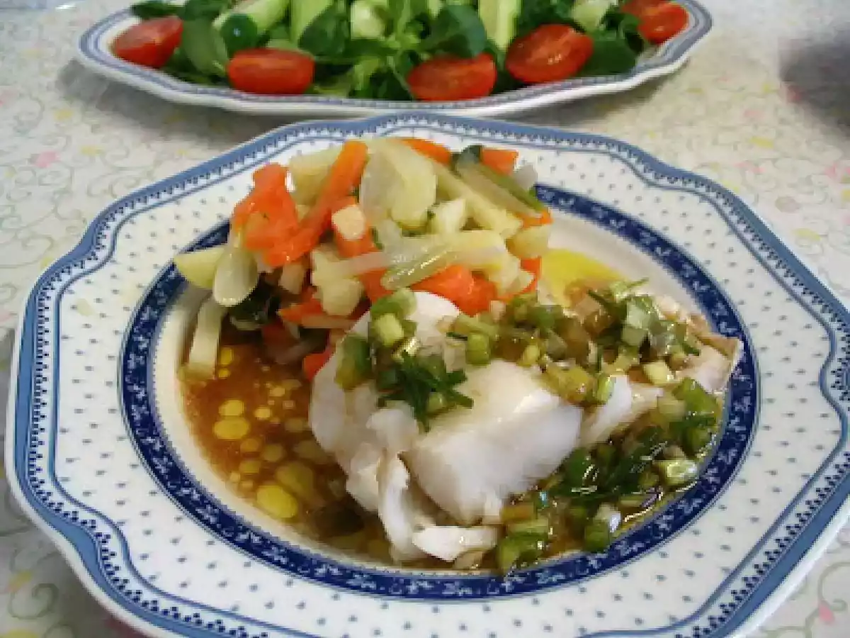 MERLUZA Y VERDURAS AL VAPOR, CON SABOR