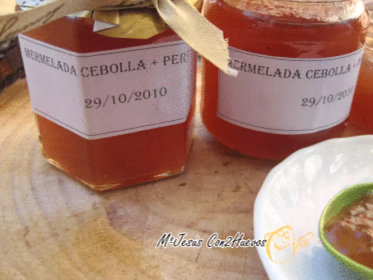 MERMELADA DE CEBOLLA, PERA Y UVA