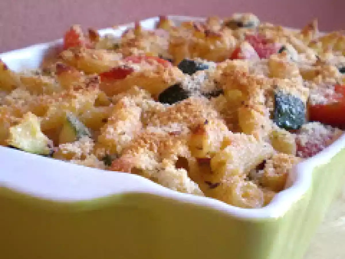 ?Mezze penne rigate? con Tomatitos y zapallitos italianos