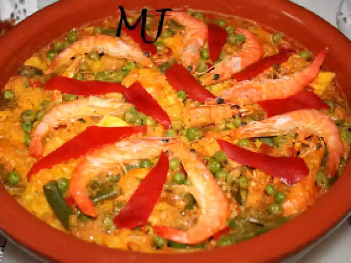 Mi paella de mariscos en olla de barro