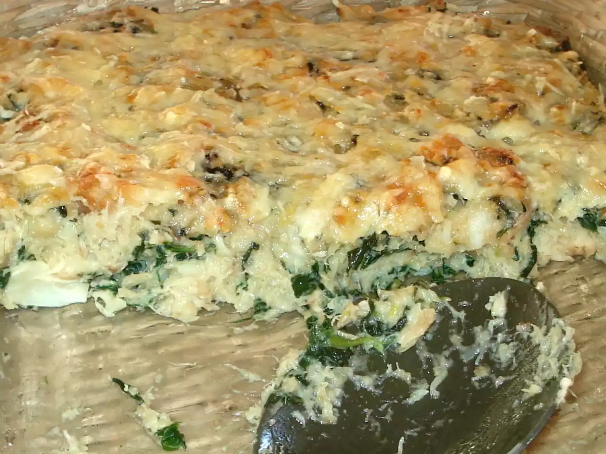 Migas de Bacalo con espinacas