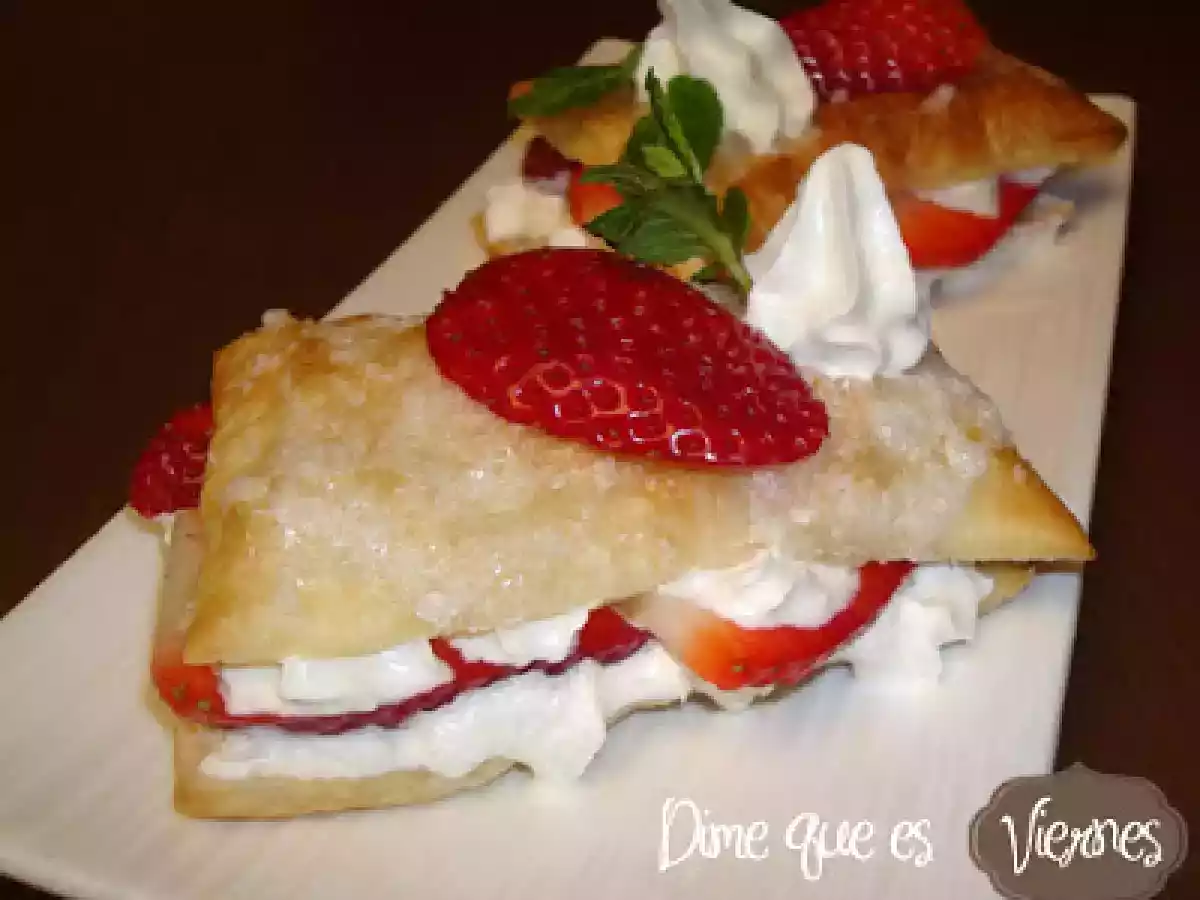 Milhojas de fresas con nata - foto 2