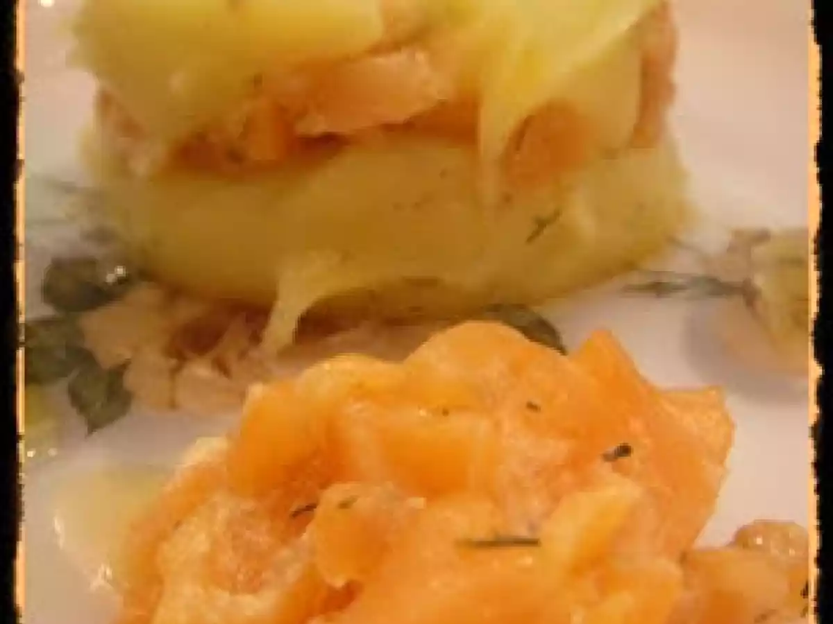 Milhojas de patata y salmón - foto 2