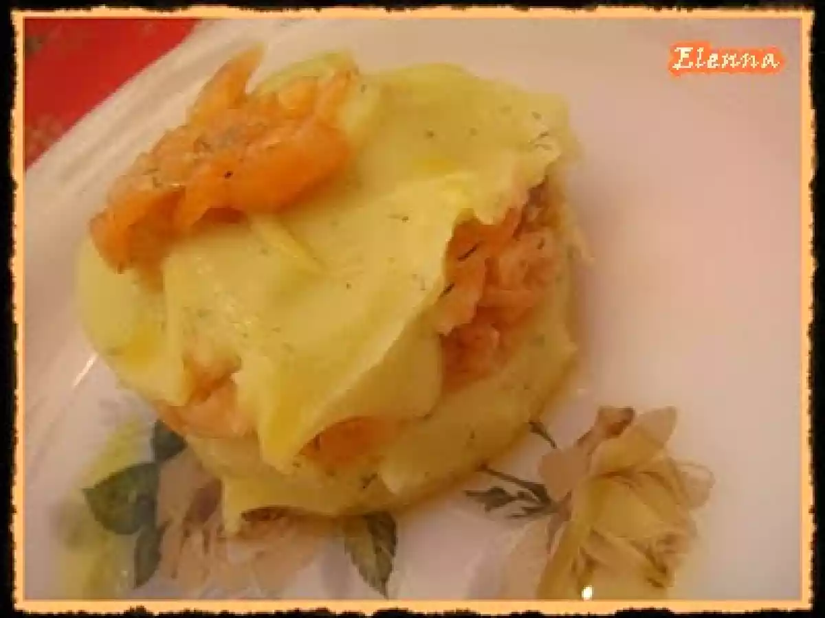 Milhojas de patata y salmón - foto 3