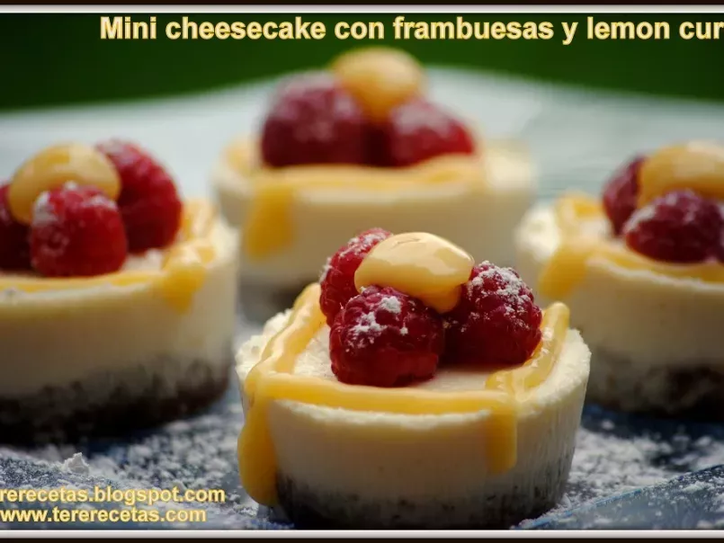 Mini cheesecake con frambuesas y lemon curd., foto 1