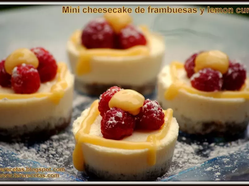 Mini cheesecake con frambuesas y lemon curd., foto 3