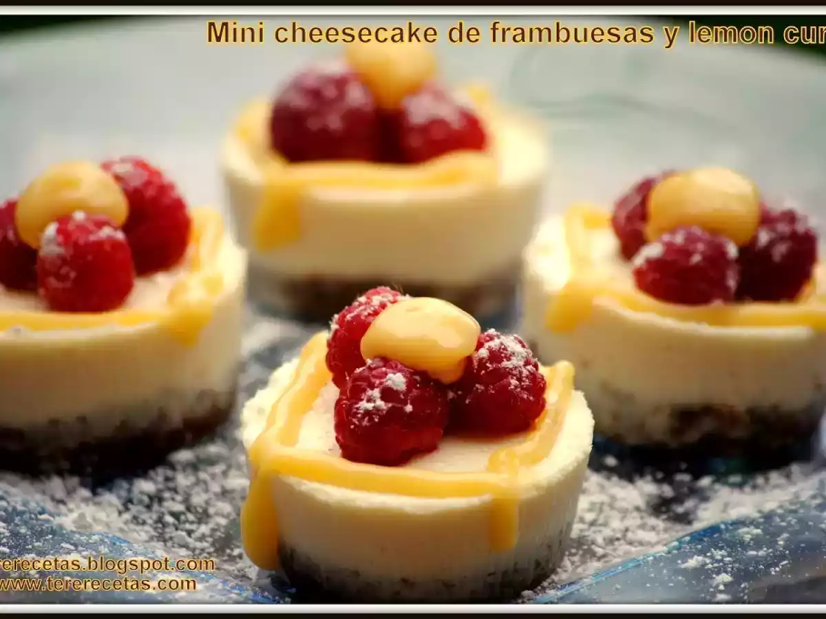 Mini cheesecake con frambuesas y lemon curd. - foto 3