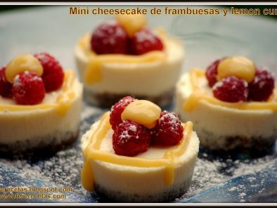 Mini cheesecake con frambuesas y lemon curd., foto 3