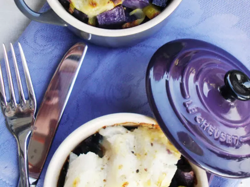 Mini Cocottes de merluza con patatas violetas - foto 3