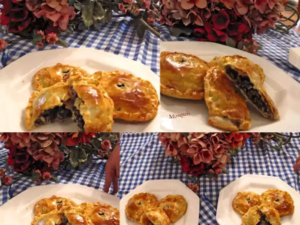 Mini empanadas de morcilla de Burgos Rios y pera