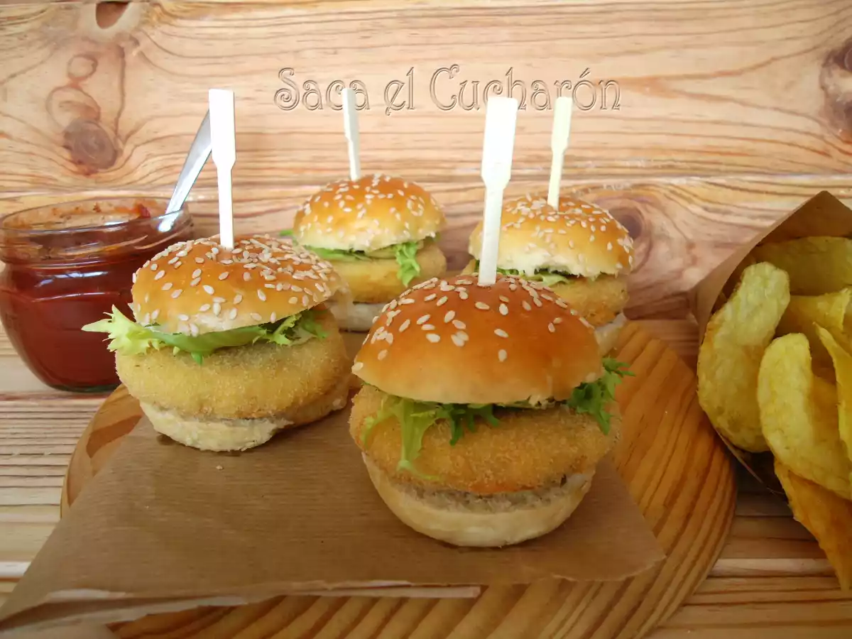 Mini hamburguesas de garbanzos al azafrán