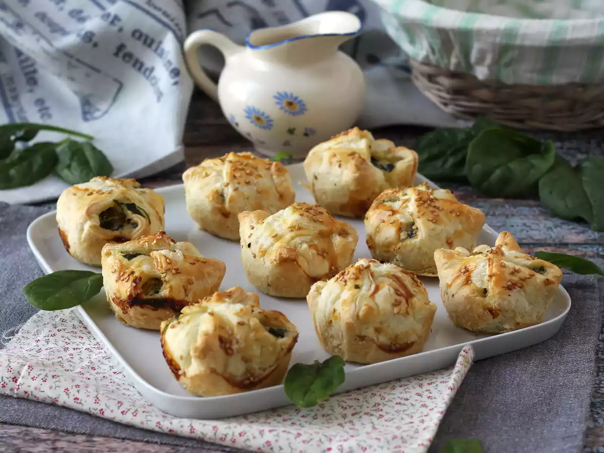 Mini hojaldres de espinacas y queso de cabra - foto 4