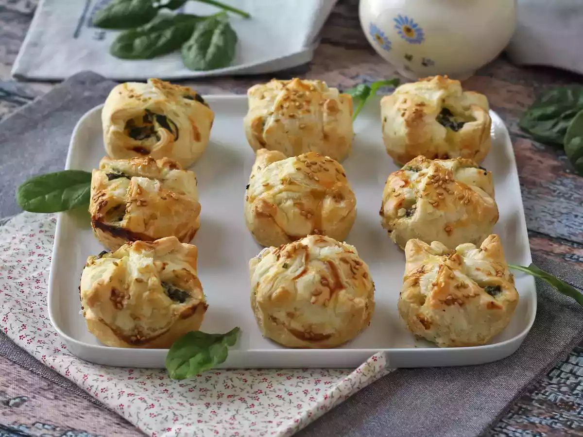 Mini hojaldres de espinacas y queso de cabra - foto 5