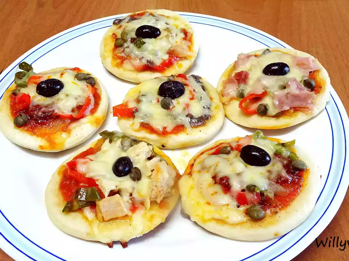 Mini pizzas en sartén