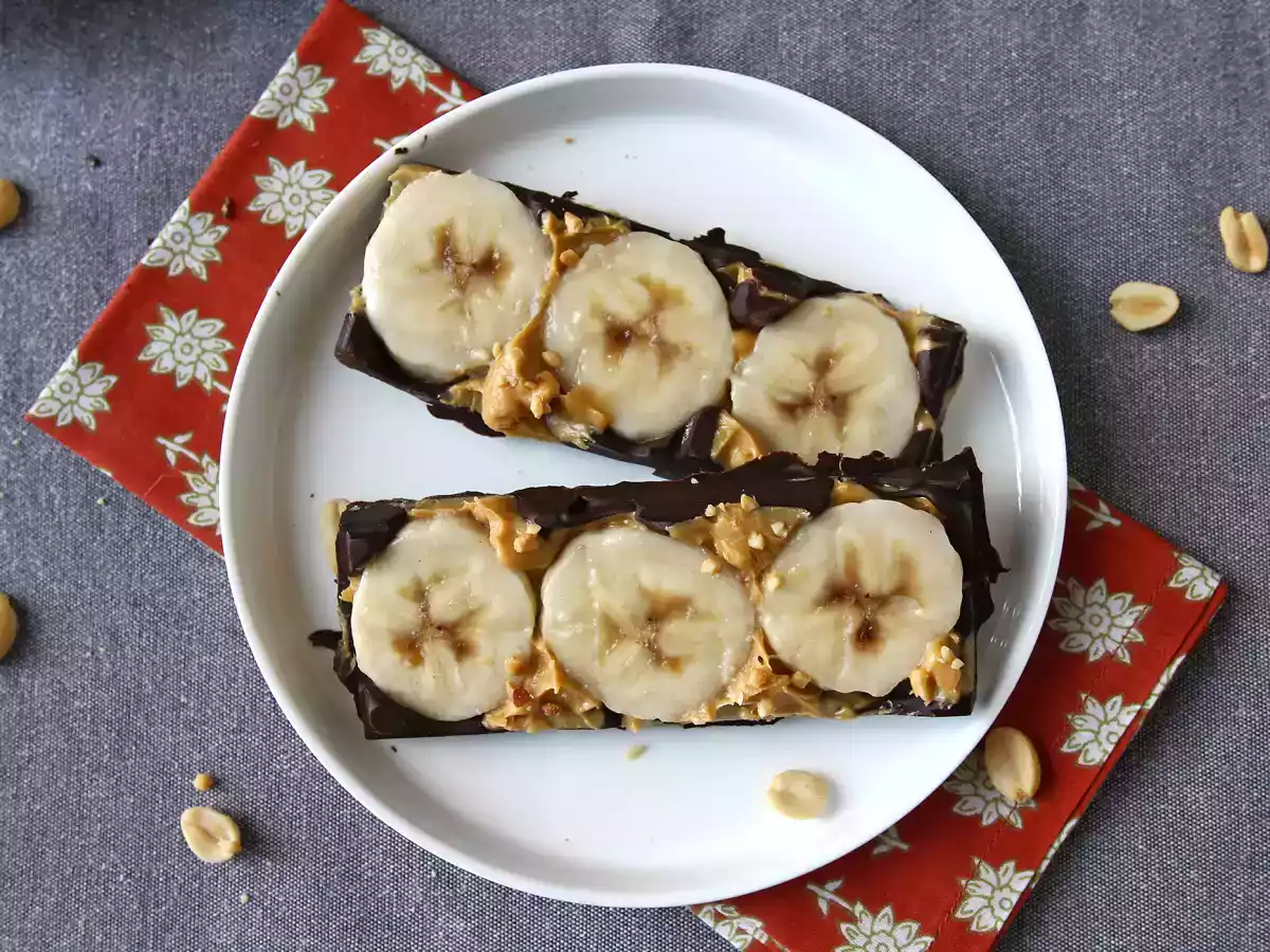Mini tabletas de chocolate, plátano y crema de cacahuete: un bocado dulce sin azúcar añadido - foto 5