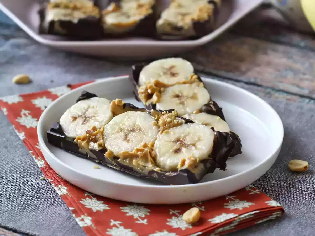 Mini tabletas de chocolate, plátano y crema de cacahuete: un bocado dulce sin azúcar añadido - foto 6