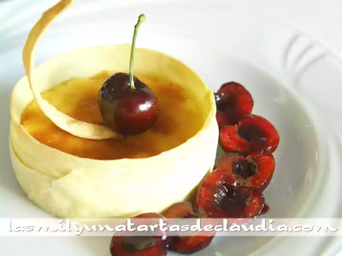 Mini tartas de mascarpone, ricotta y cerezas en anillos de strudel - foto 2