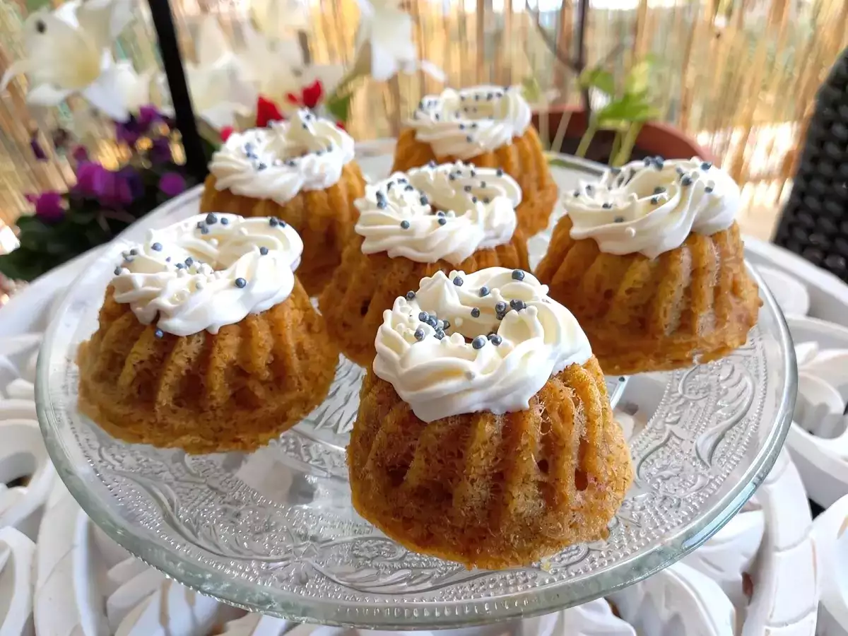 Mini tartas de zanahoria al microondas