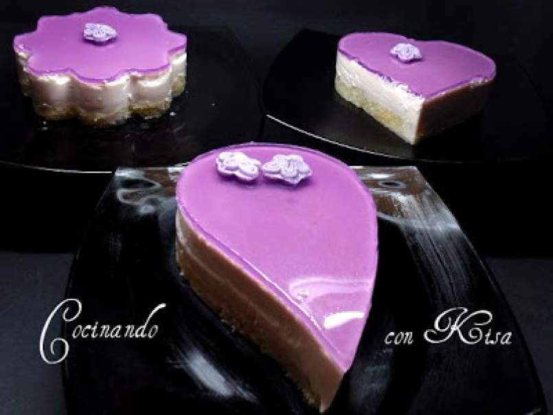 Minis tartas de mousse de caramelos de violetas
