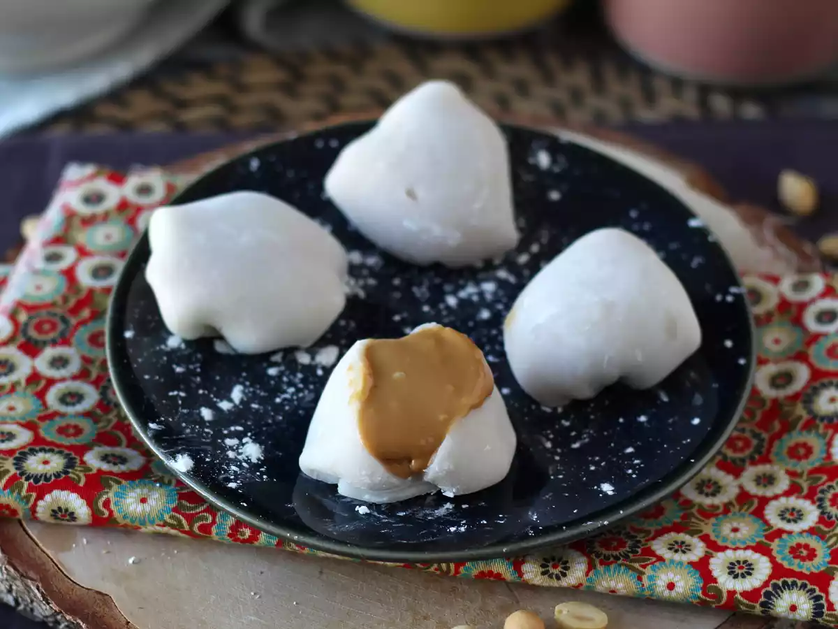 Mochis de crema de cacahuete ¡Deliciosos pastelitos japoneses!
