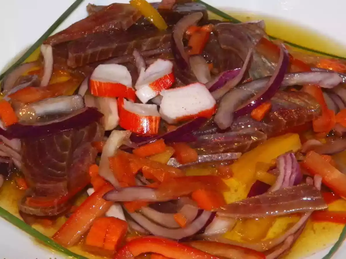 Mojama en vinagreta de vegetales. - foto 2