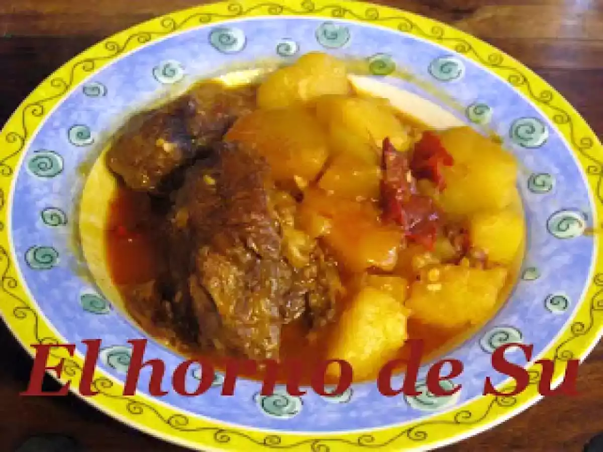 Morcillo de ternera guisado con patatas