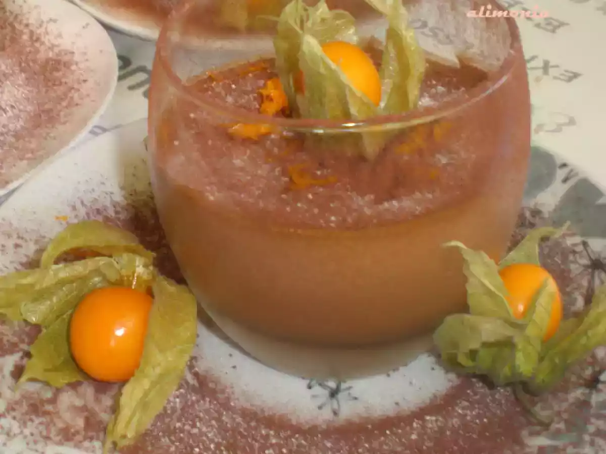 Mousse de chocolate-naranja-Physalis / mousse au chocolat-orange-physalis