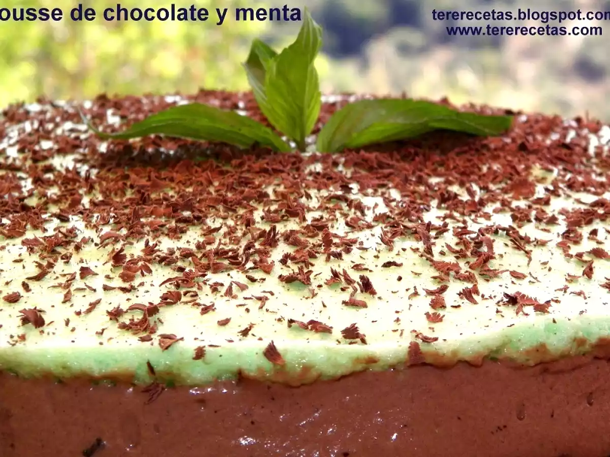 Mousse de chocolate y menta.