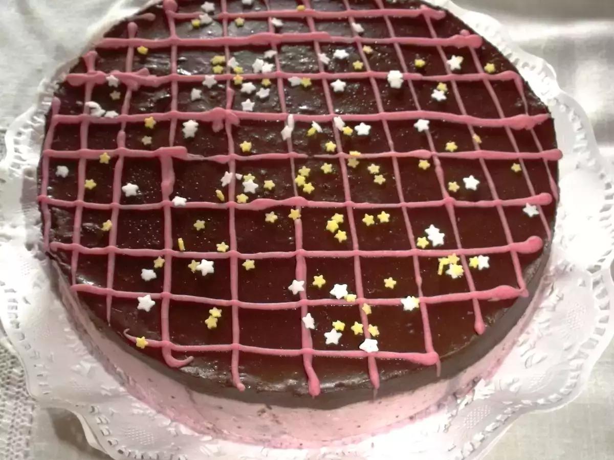 Mousse de fresas con chocolate negro