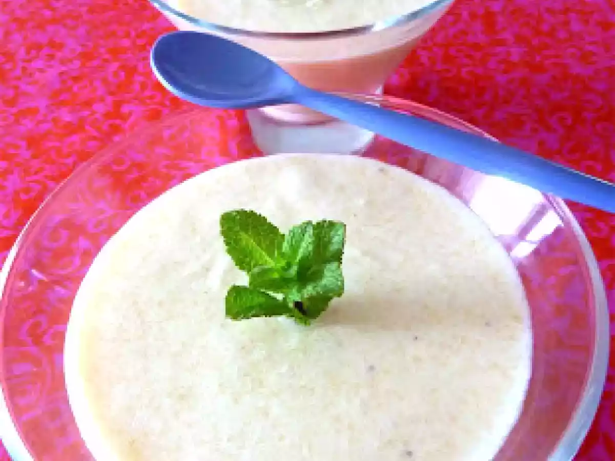 Mousse de melocotón y fresa